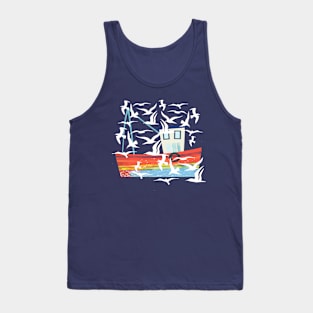 Boat and a Flock of Seagulls Tank Top